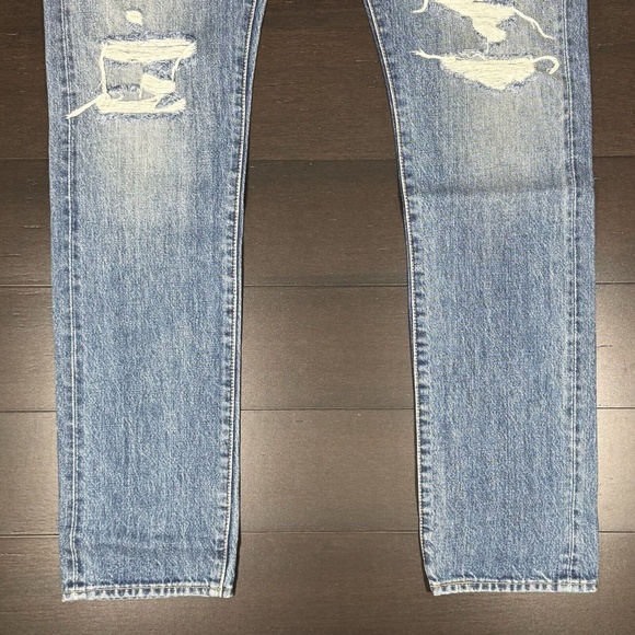 Levi's 511 Jeans 32 x 34 Selvedge Denim Slim Leg Distressed Blank Red Tab 63 - Picture 5 of 8